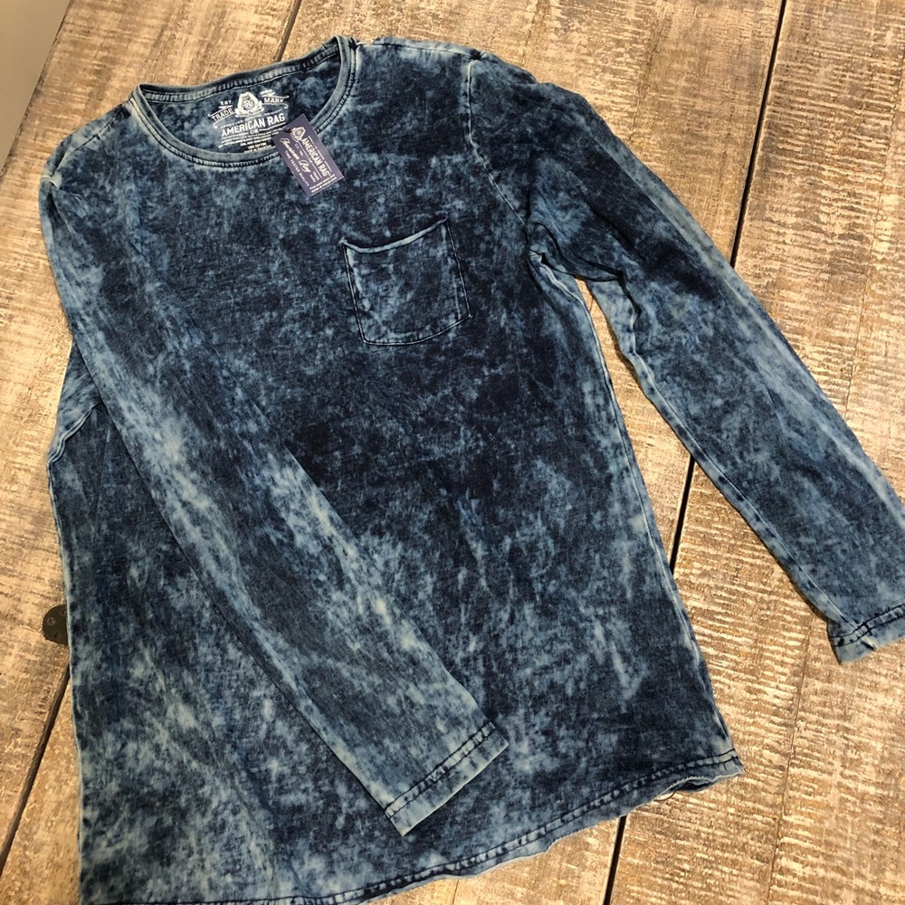 Pocket denim washed long sleeve